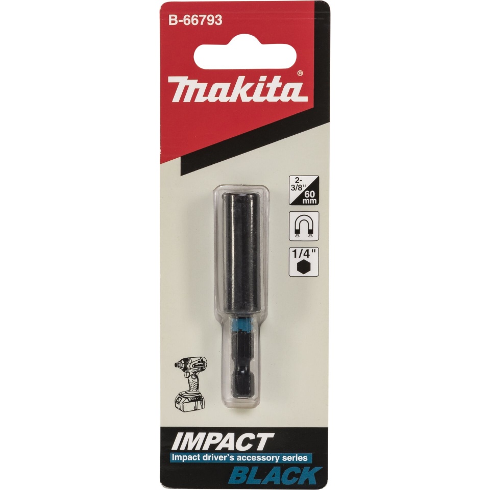 Makita kruvikeerajate komplekt B-66793 Bit Holder 1/4 Mag 60mm