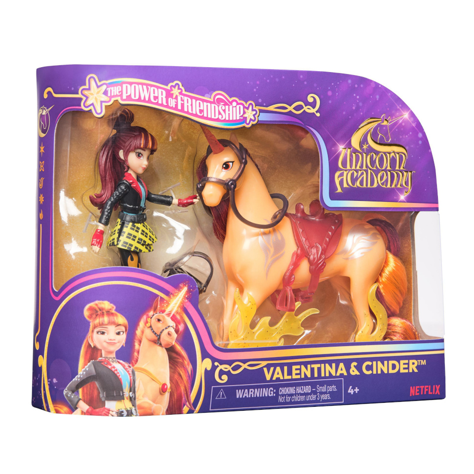 Spin Master mängufiguur Unicorn Academy - Valentina and Unicorn Cinder (with echter Mähne and Schweif sowie Bürste)