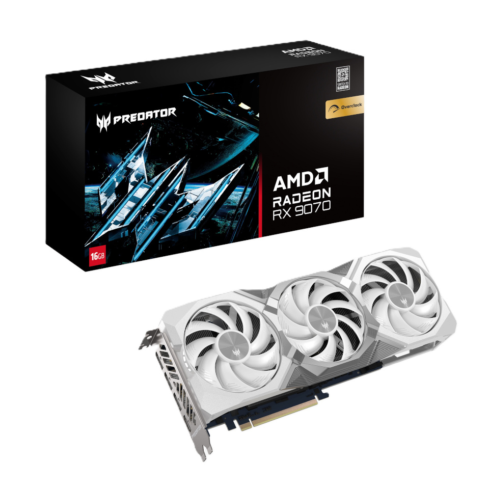 Acer videokaart Predator BiFrost AMD RX9070 OC 16GB valge