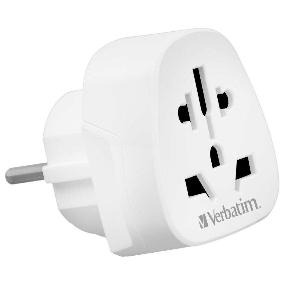 Verbatim World to Europe Travel Adapter Plug valge WTEU-02 49549