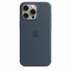 Apple kaitsekest Silicone Case with MagSafe for iPhone 15 Pro Max Storm Blue, tumesinine