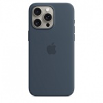 Apple kaitsekest Silicone Case with MagSafe for iPhone 15 Pro Max Storm Blue, tumesinine