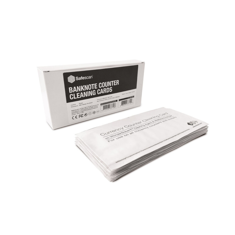 Safescan puhastuskaardid 152-0663 Cleaning Cards for Counters, 15tk