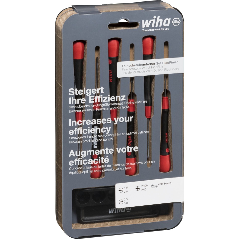 Wiha kruvikeeraja Feinschraubendreher Set PicoFinish Schlitz, Phillips 7-t