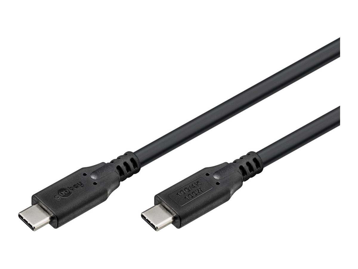 Goobay USB-C™ Cable, USB 3.2, 100 W, 10 Gbit/s, Power Delivery, 1 m, must