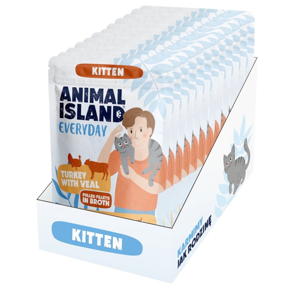 Animal Island kassitoit Everyday Kitten Turkey with Veal Box, 12x85g