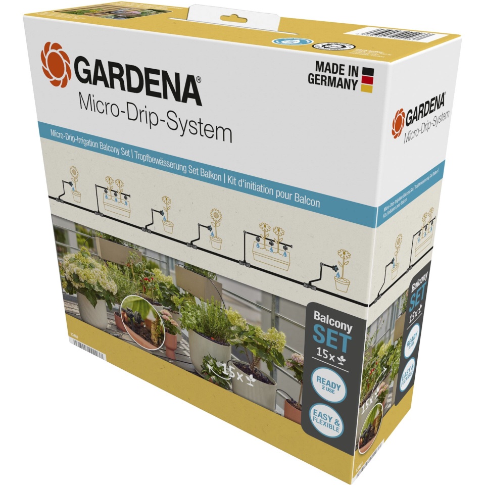 Gardena kastmissüsteem rõdule 13401-20 Micro-Drip System Irrigation Set Balcony, must