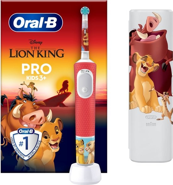 Braun elektriline hambahari Vitality Pro 103 Kids Lion King Electric Toothbrush, punane
