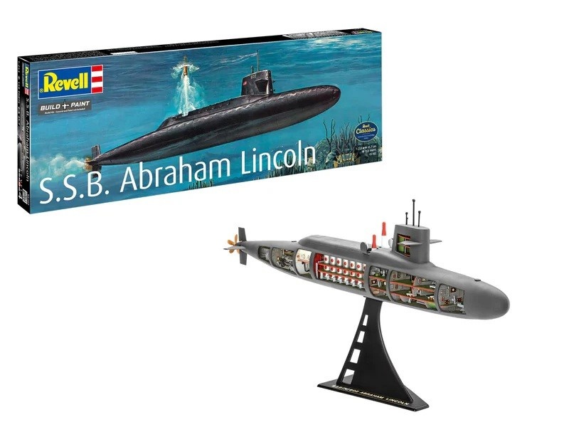 Revell Plastic model Ship S.S.B. Abraham Lincoln W/IN 1/253