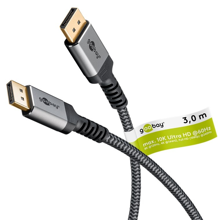 Goobay DisplayPort Cable 2.0/2.1, 80 Gbit/s