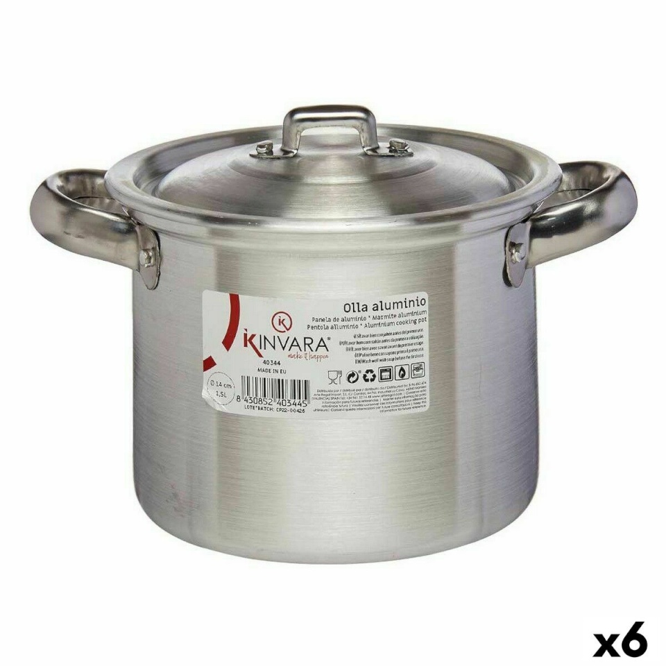 Kinvara Pajaroa Vorm Kaanega Ø 14cm Hõbedane alumiinium 6 Ühikut