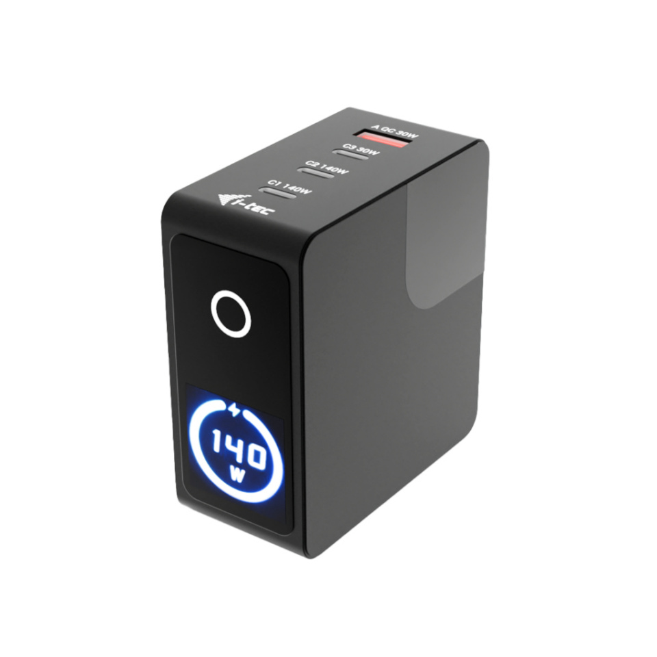 i-tec laadija 140W USB | 3x USB-C | 1x USB-A | LCD | 150 cm