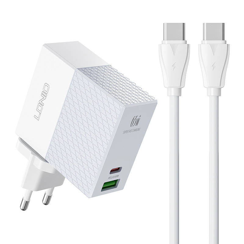 Ldnio seinalaadija A2620C USB, USB-C 65W + USB-C -> USB-C kaabel