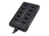 Logilink UA0125 USB Hub 10-Port USB2.0 with power adapter 3.5A, |
