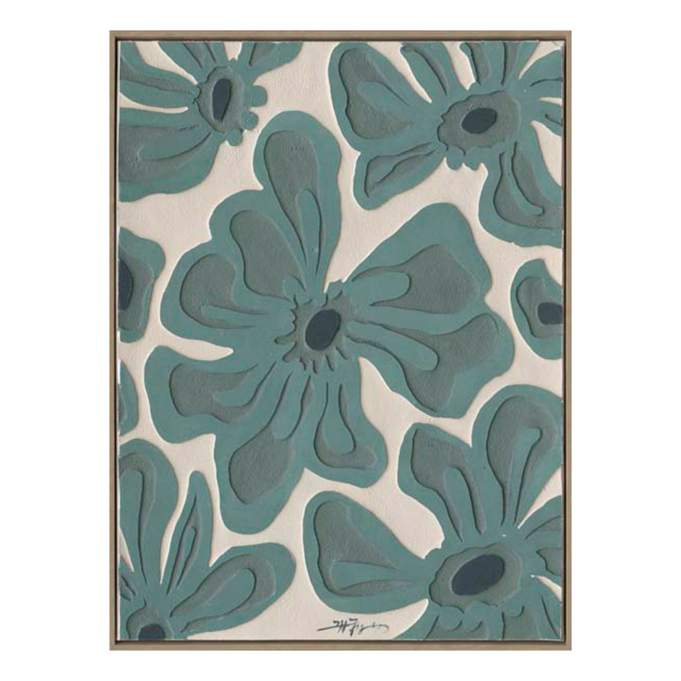 H4Y maal raamiga 60x80cm, rohelised õied