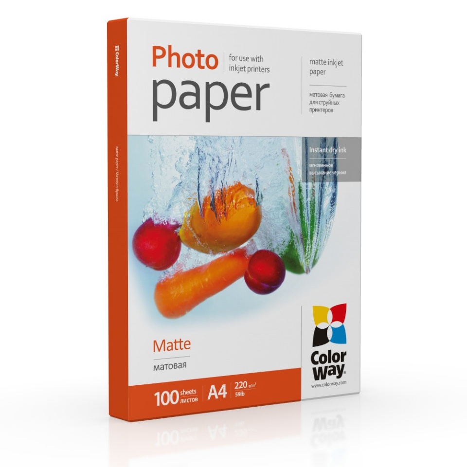 ColorWay fotopaber Photo Paper PM220100A4 Matte valge 220 g/m² A4