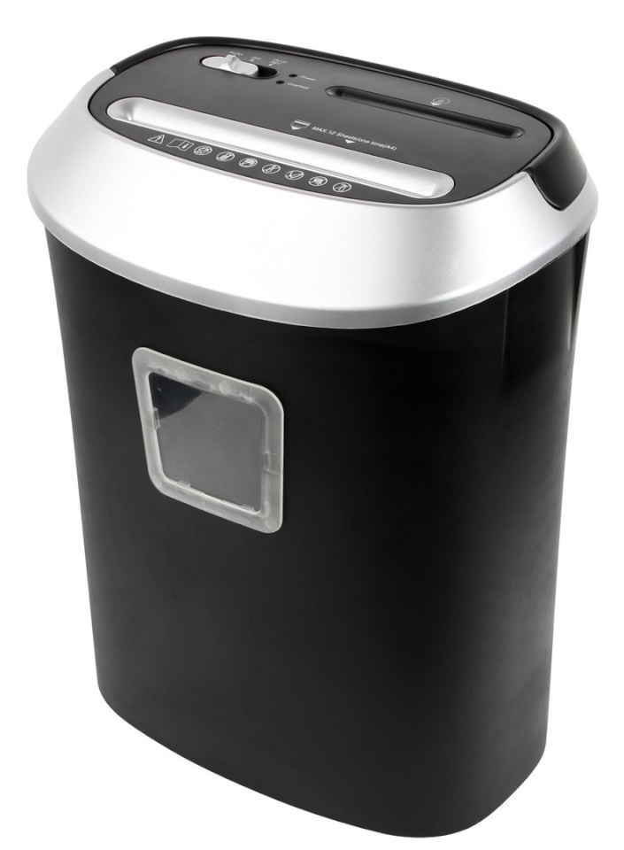Activejet paberipurustaja Shredder ASH-1201D, P-3, 25 l, 5x38 mm shreds, must and silver.