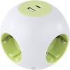 REV pikendusjuhe PowerGlobe Steckdosenwürfel 4-fach USB valge-gr.1,4m015408112