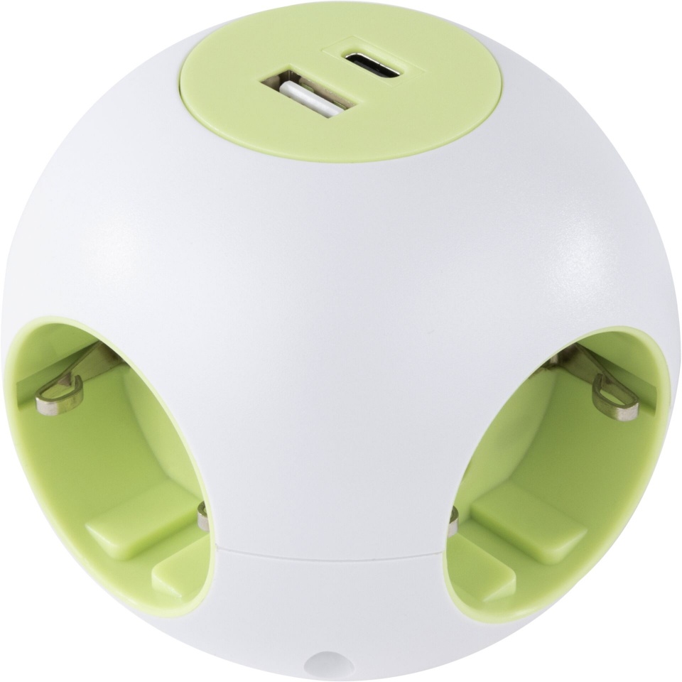 REV pikendusjuhe PowerGlobe Steckdosenwürfel 4-fach USB valge-gr.1,4m015408112