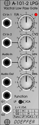 Doepfer A-101-2 Vactrol madalpääsventiili Eurorack moodul