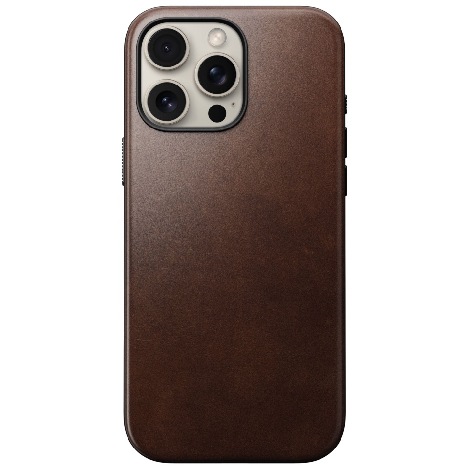 Nomad kaitsekest Modern Leather Case iPhone 16 Pro Max Rustic pruun Horween
