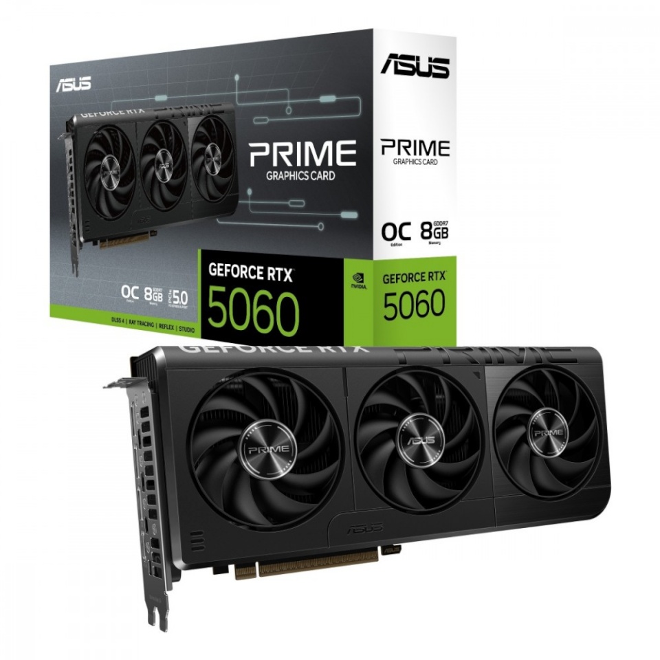 ASUS videokaart GeForce RTX 5060 PRIME OC 8GB GDRR7 128BIT HDMI 3xDP
