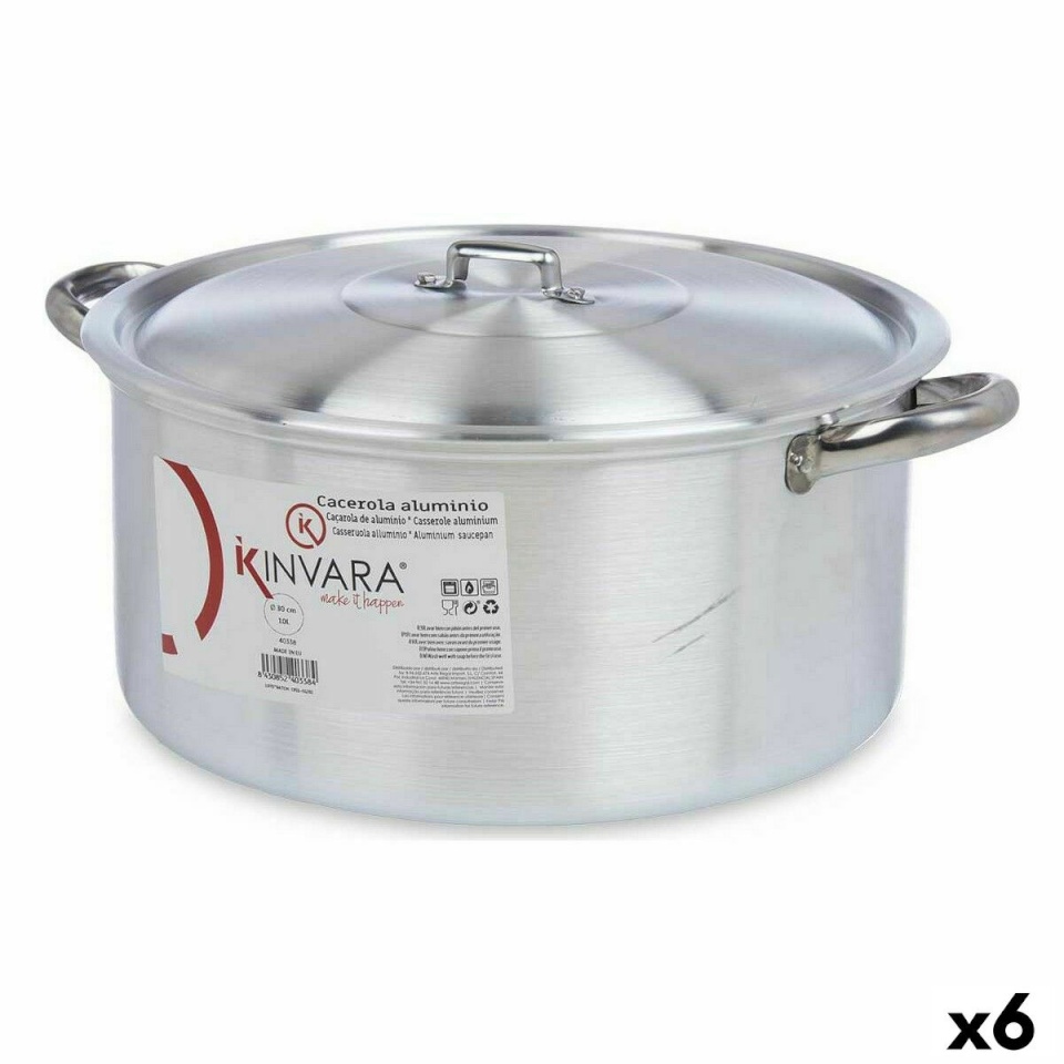 Kinvara kastrul kaanega Hõbedane alumiinium 10 L 6 Ühikut