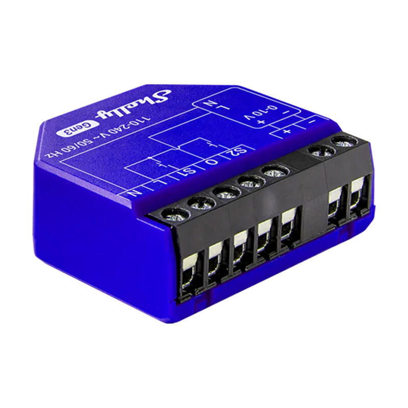 Shelly nutikodu moodul PM Gen3 Drimmer Lighting Controller 0/1-10V, WiFi/Bluetooth, sinine