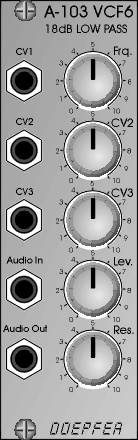 Doepfer A-103 18 dB madalpääsfilter Eurorack moodul