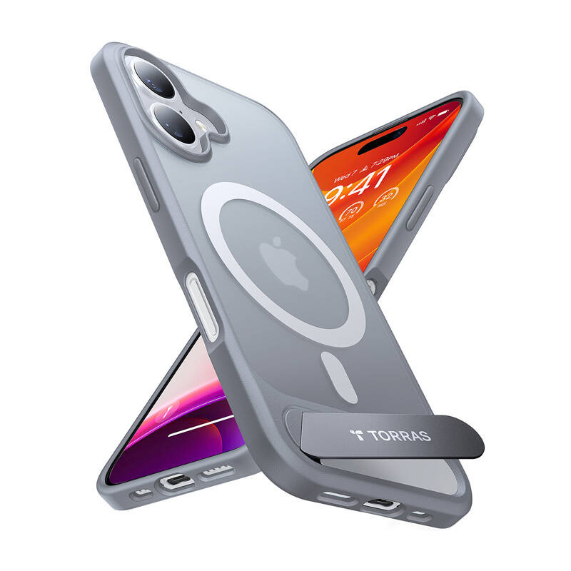 Torras kaitsekest Etui Pstand Series do iPhone 16 Plus (Titanium hall)