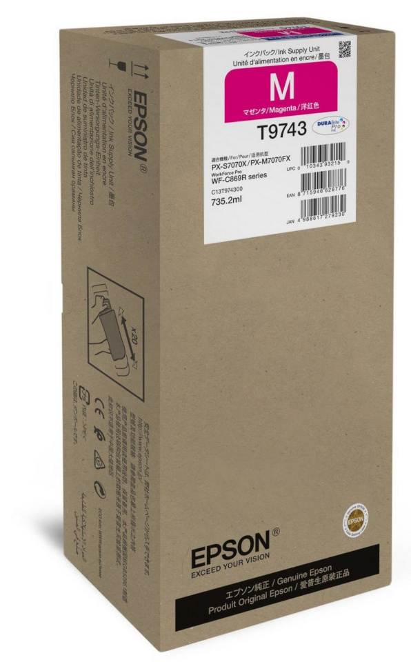 Epson tindikassett Ink T9743 Magenta XXL (C13T97430N)(C13T974300)
