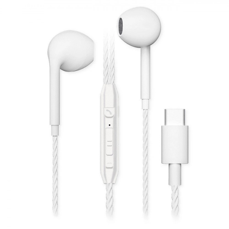 Fontastic kõrvaklapid C12-LR valge, In-Ear Stereo- Headset, USB Typ-C