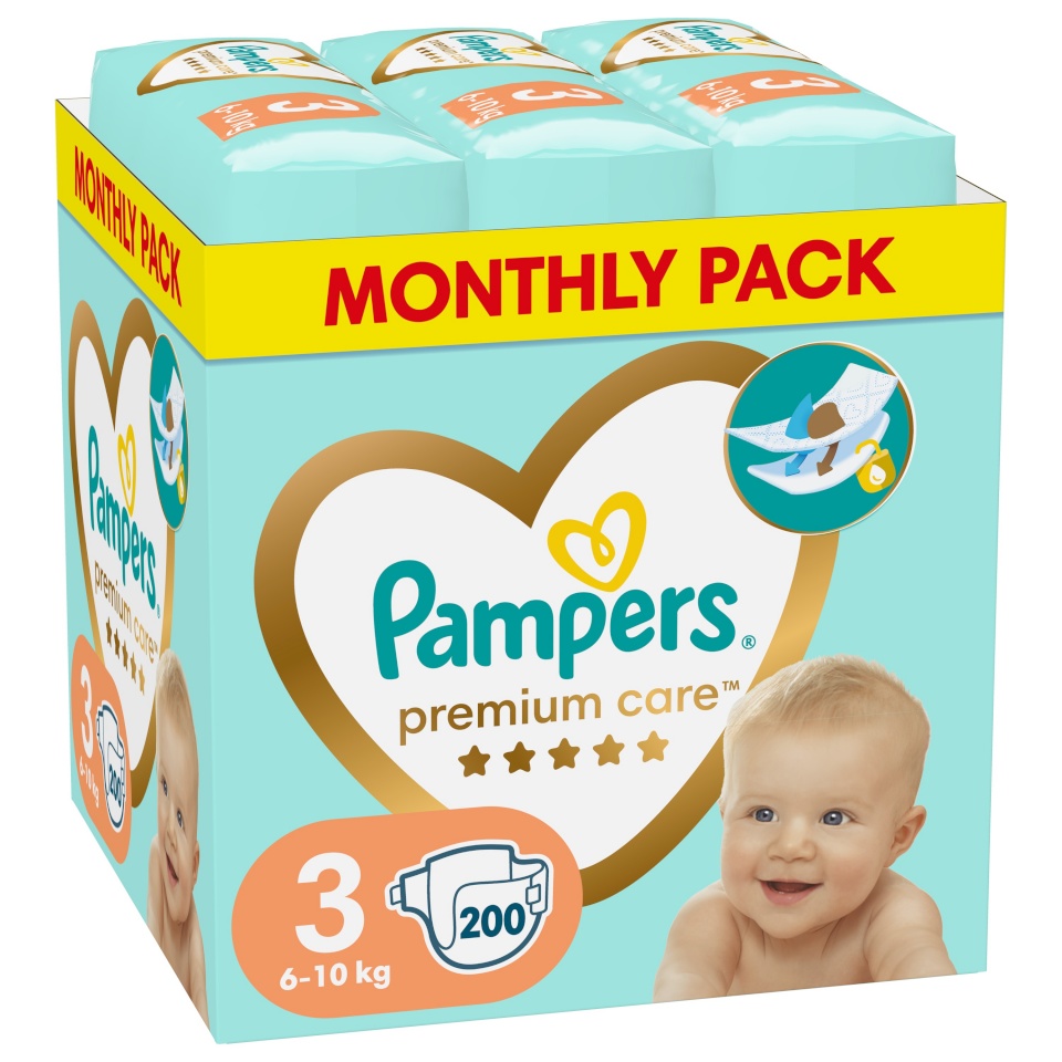 Pampers mähkmed Premium Care Teipmähkmed, suurus 3, 200 tk, 6-10kg