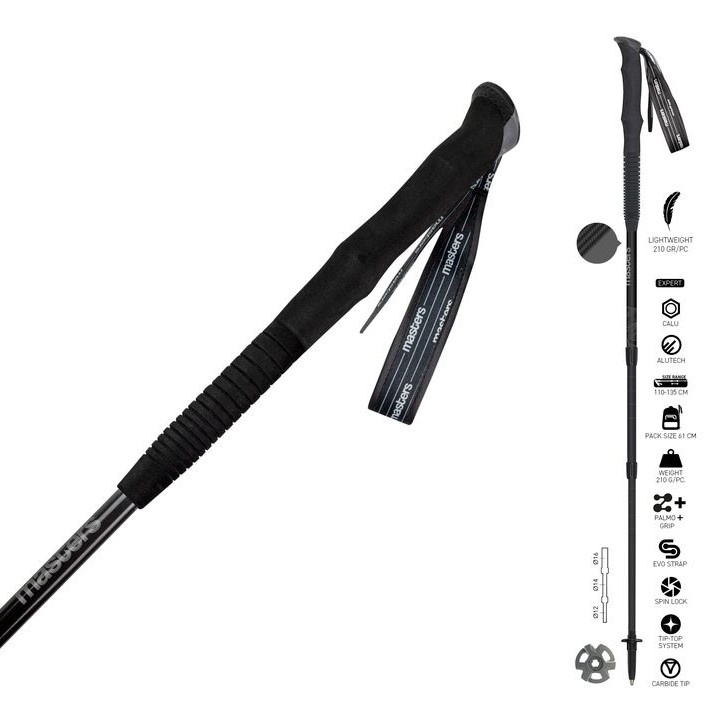 Masters matkakepid Hiker Calu Lite matkakepid mustad