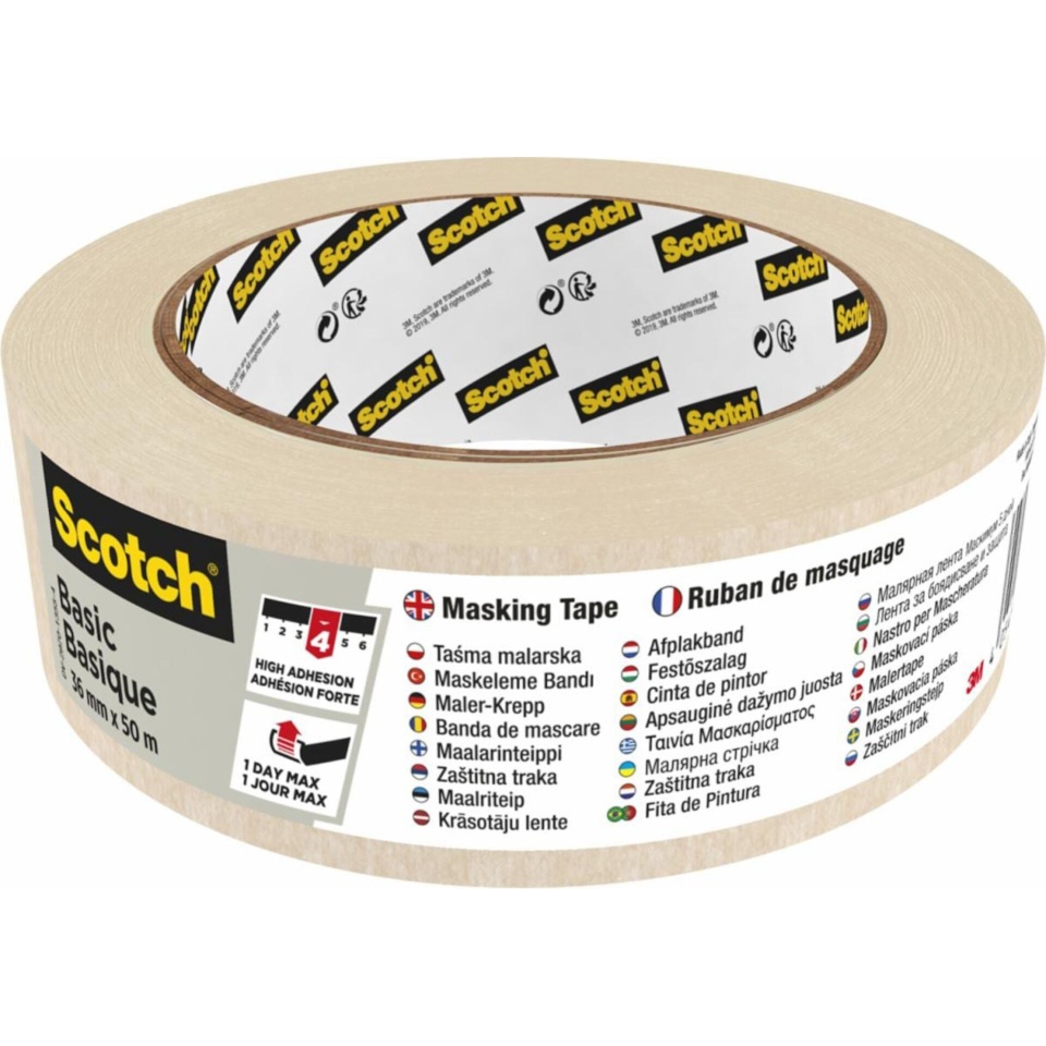 3M maalriteip Scotch Masking Tape Basic 36mm x 50m beež 2010/36