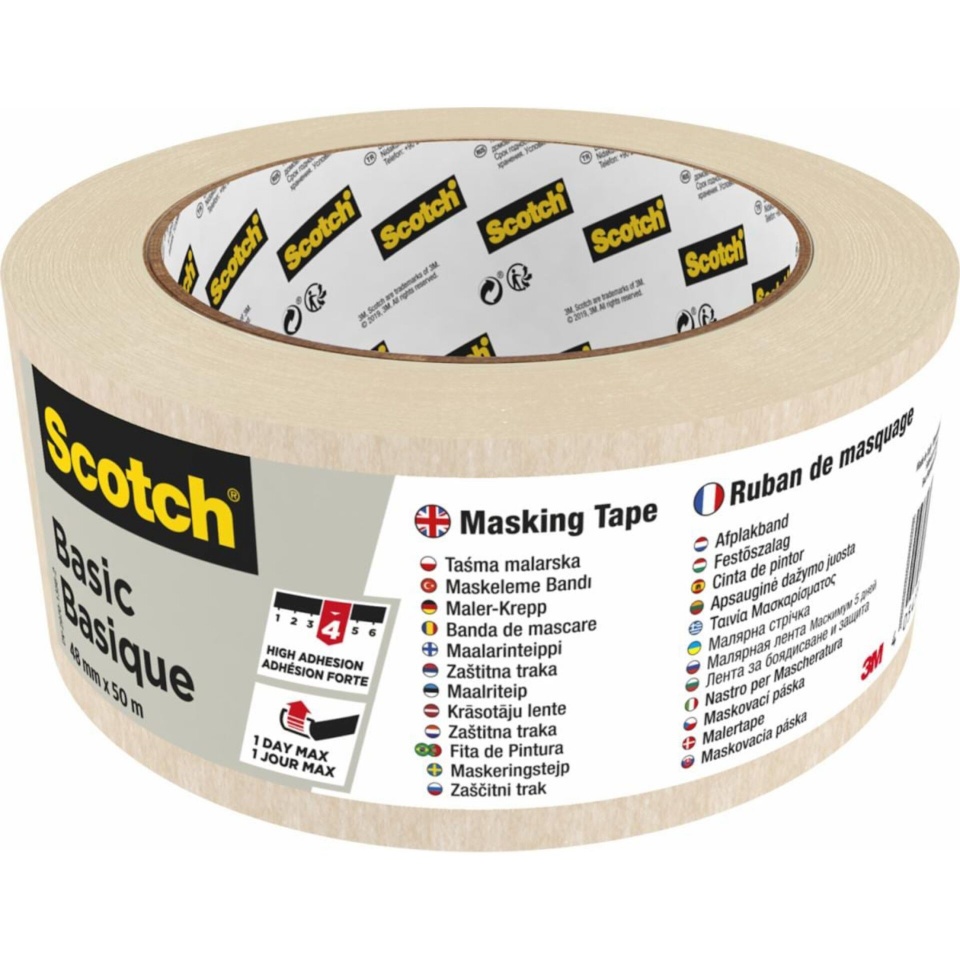 3M maalriteip Scotch Masking Tape Basic 48mm x 50m beež 2010/48