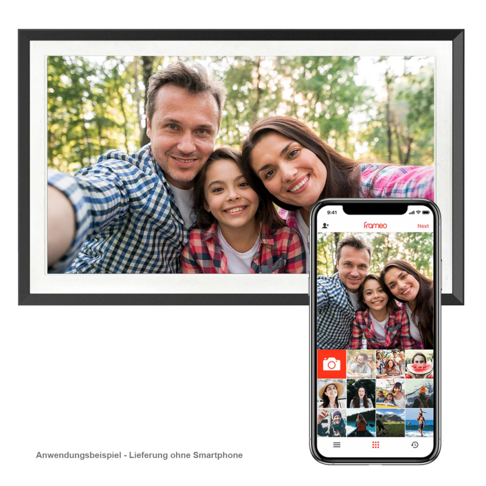 Pora digitaalne pildiraam Pora 156" DF-156-ZH must puidust ääris