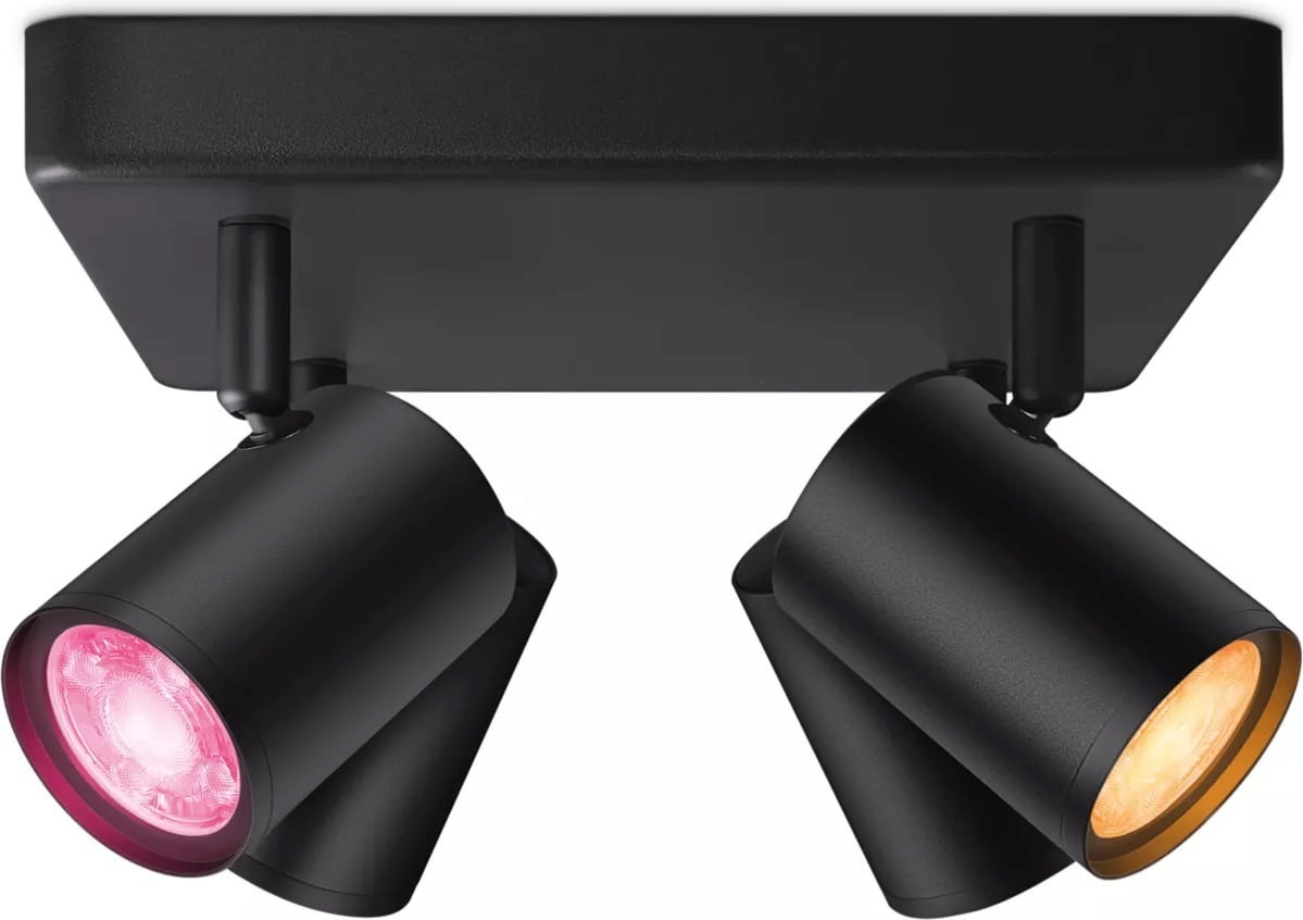 WiZ IMAGEO Spots 4x5W 22-65K RGB prožektor, must