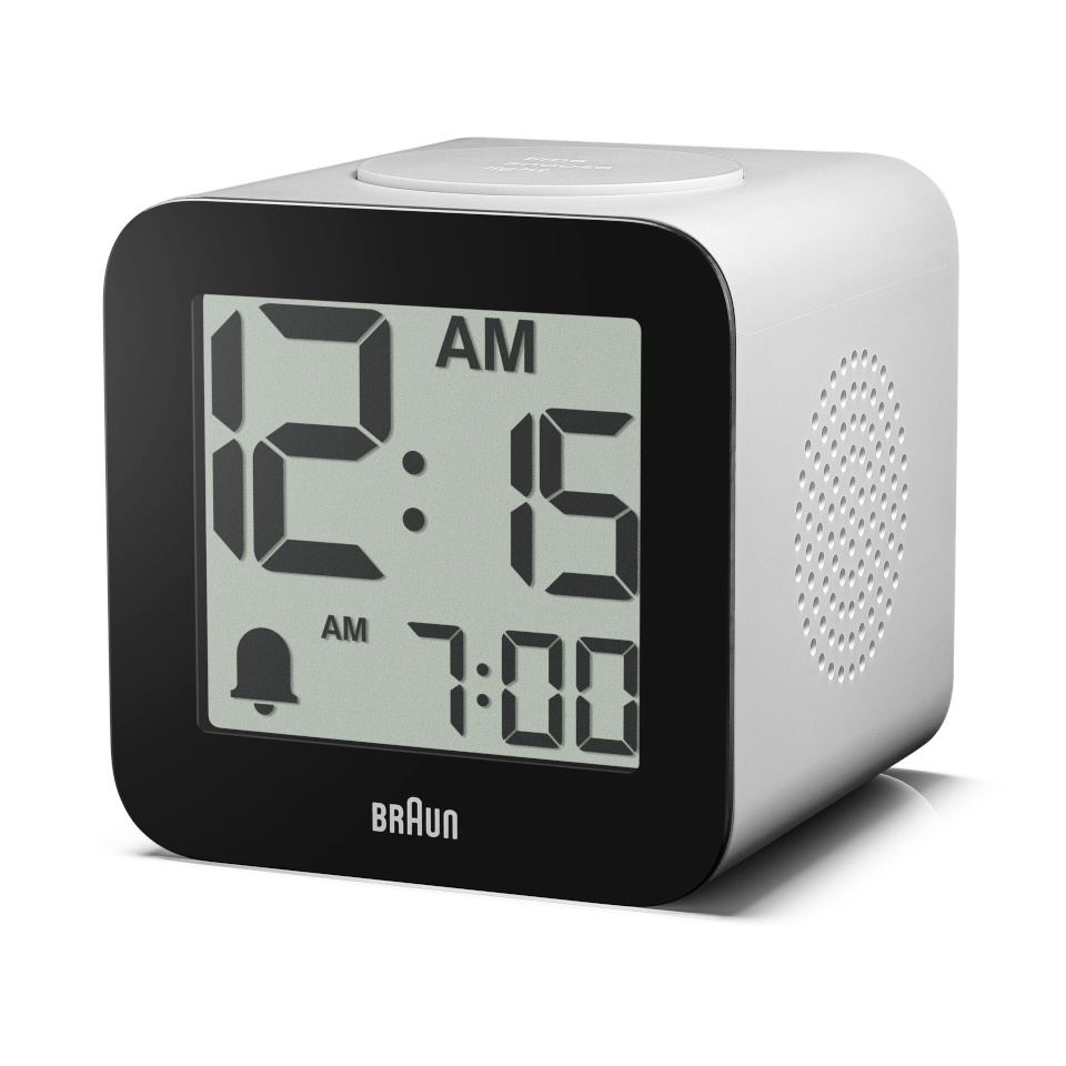 Braun BC 25 WP valge Quarzwecker mit Sprachausgabe