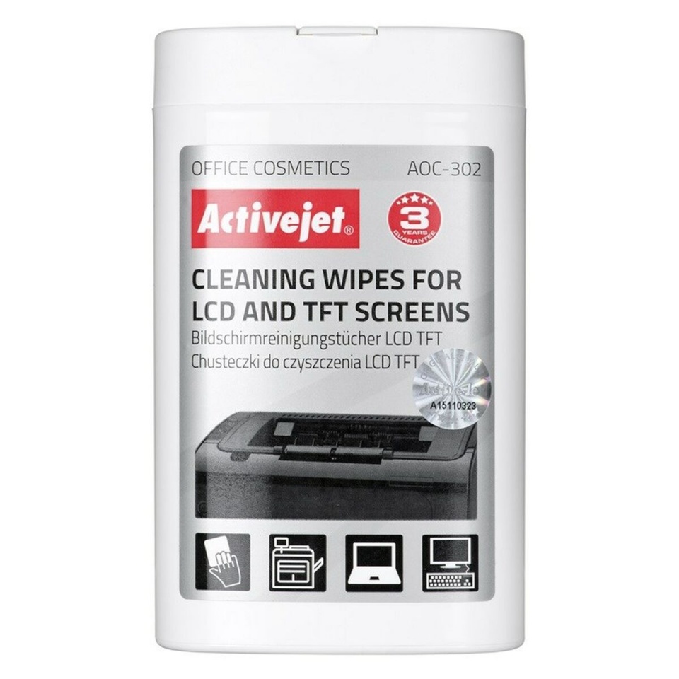 Activejet puhastuslapid AOC-302 LCD Matrix Wipes, 100tk