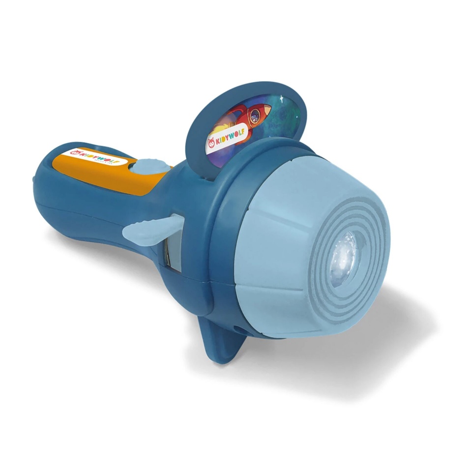 Kidywolf taskulamp Projector Flashlight + 3 Picture Slides, sinine 