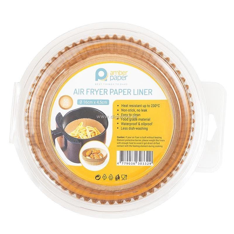 Amber Paper kuumaõhufritüüri pabervormid 3132845 Paper Liners for Air Fryer, 16x4,5cm, 50tk