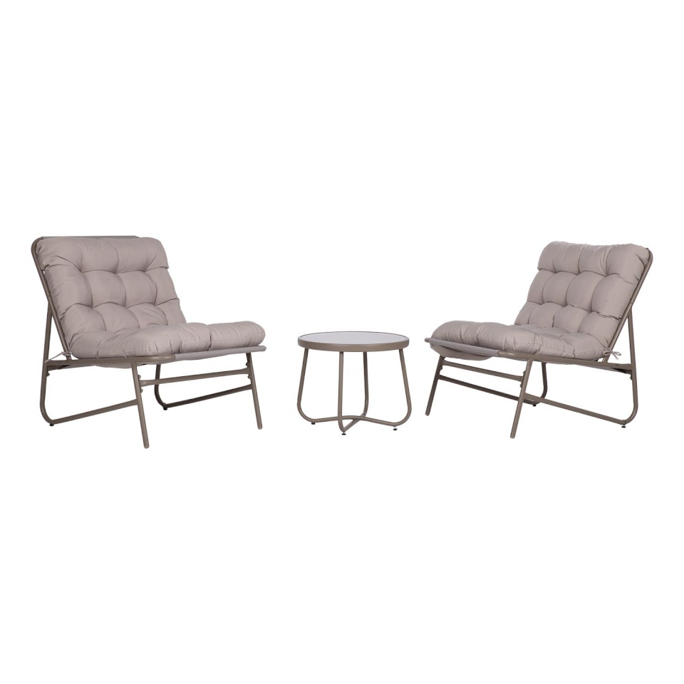 H4Y aiamööblikomplekt JIVE laud ja 2 tooli, taupe