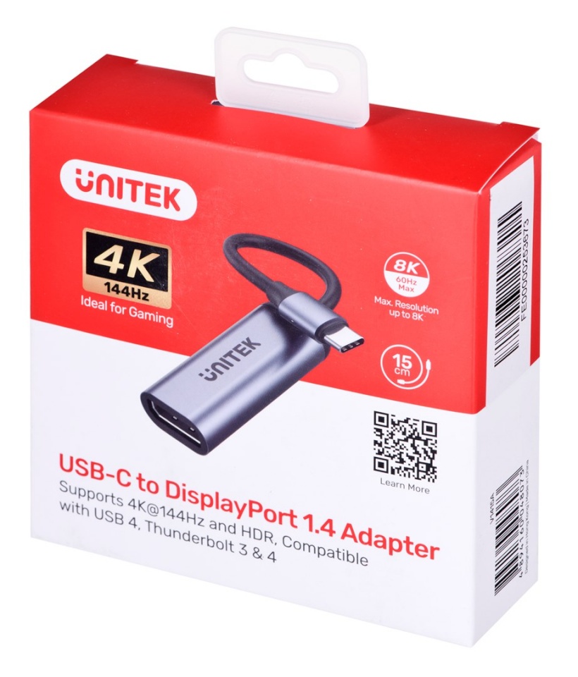 UNITEK adapter USB-C -> DISPLAYPORT 1.4 8K 60HZ