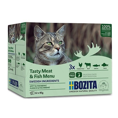 Bozita kassitoit Tasty Meat & Fish Menu in Jelly, 12x85g