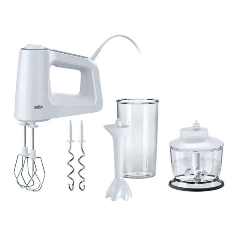 Braun käsimikser HM-3135WH MultiMix 3 500 ml 500W valge Roostevaba teras