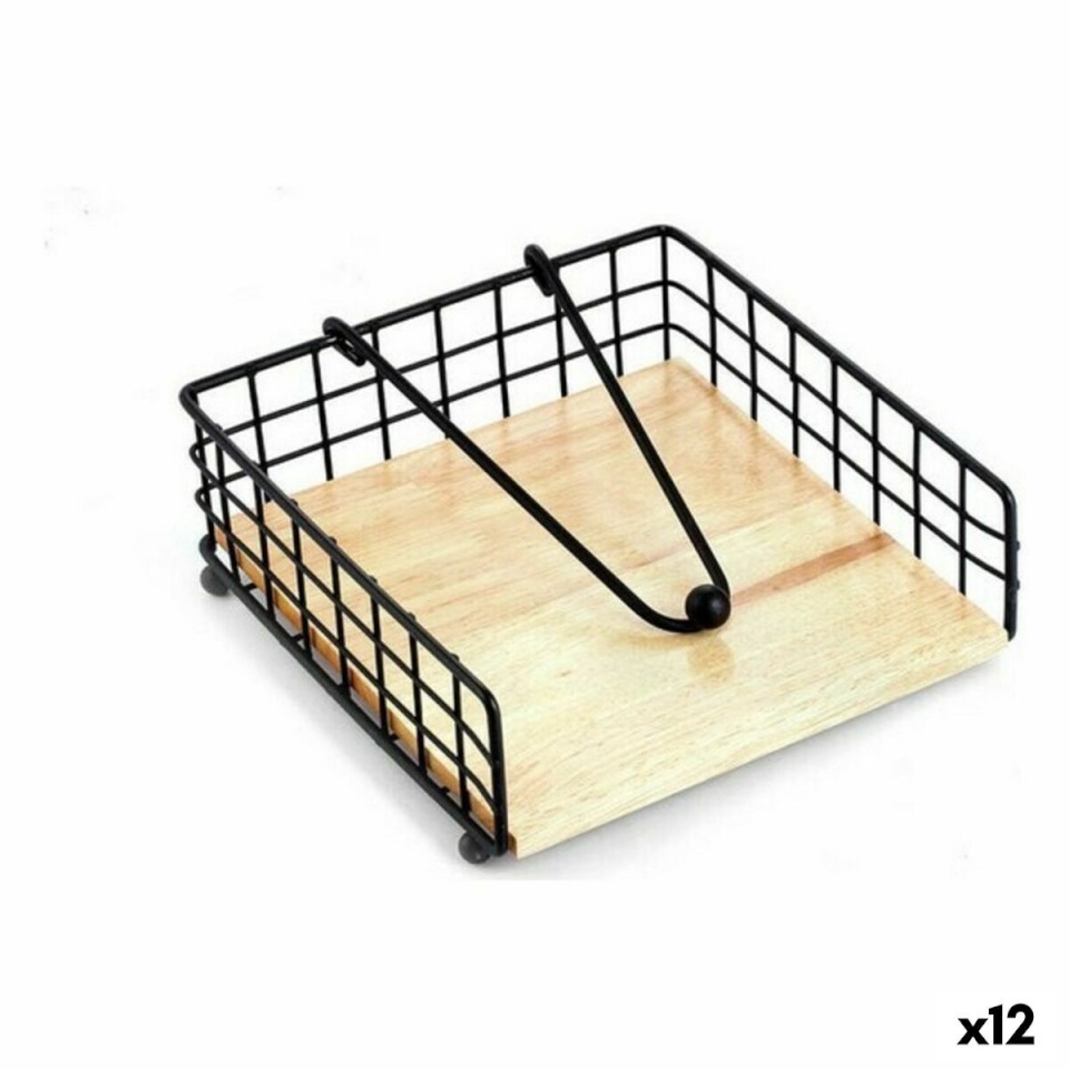 Confortime Salvräti hoidja 158733 must Metall 19x19x7cm 12 Ühikut