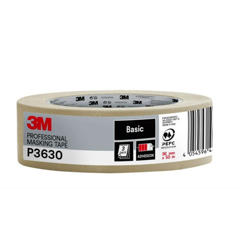 3M maalriteip Scotch Masking Tape PRO 36mm x 50m beež P3630