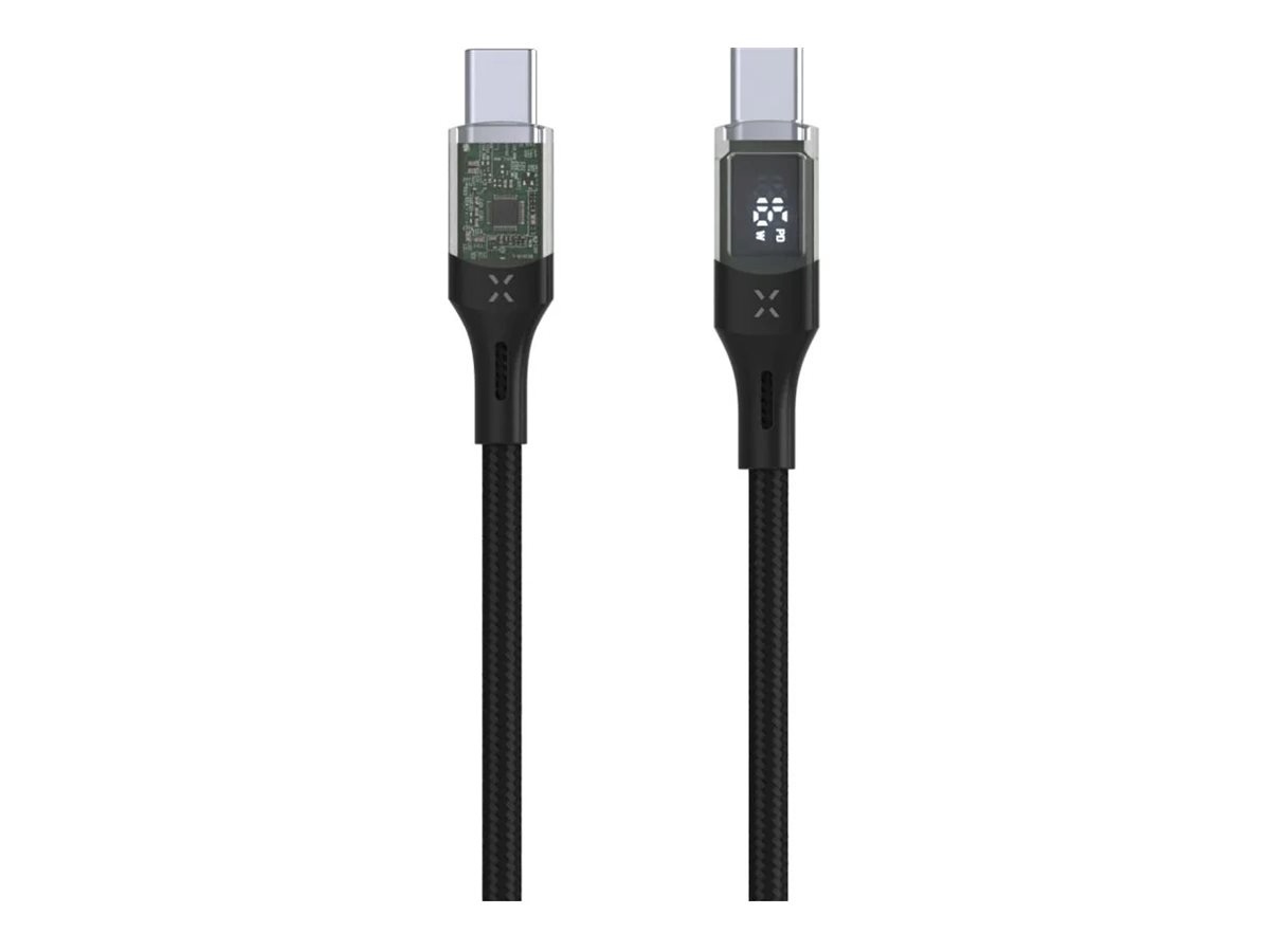 Fixed kaabel Cable USB-C/USB-C with display, PD support, 1.2m, USB 2.0, 100W | FIXDD-CC12-BK