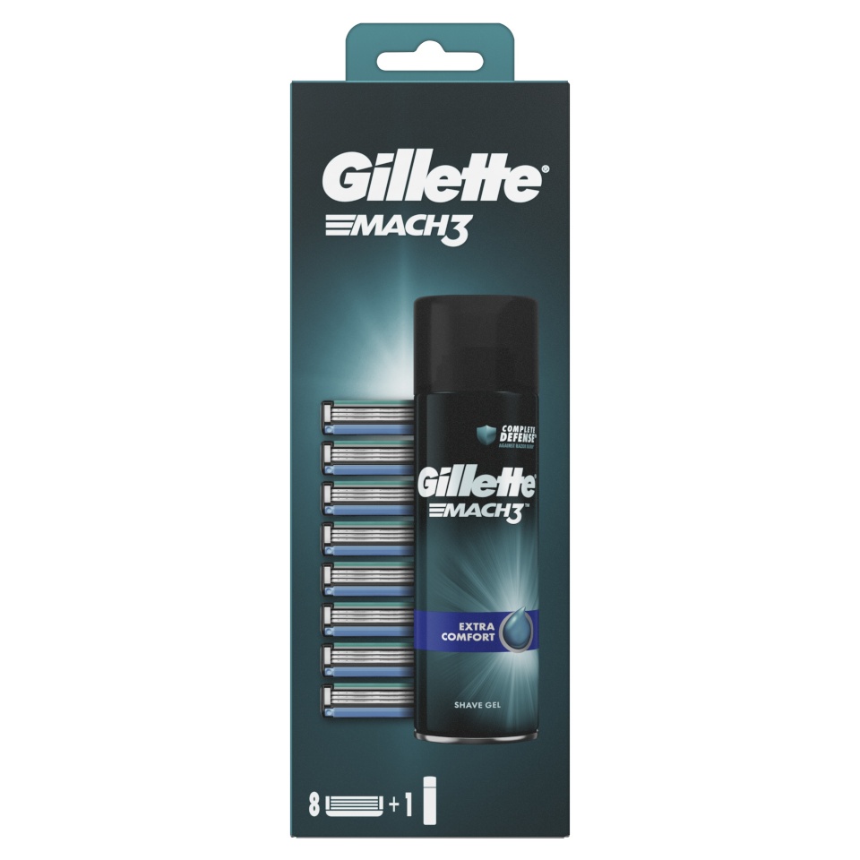 Gillette Mach3 žiletiterad, 8 tk + Mach3 geel 200ml